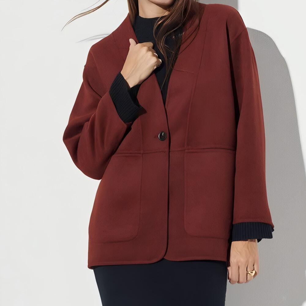 The Reset R Label Womens Fall Academia Wool Blend Downtown‎ Coat Blazer Size S